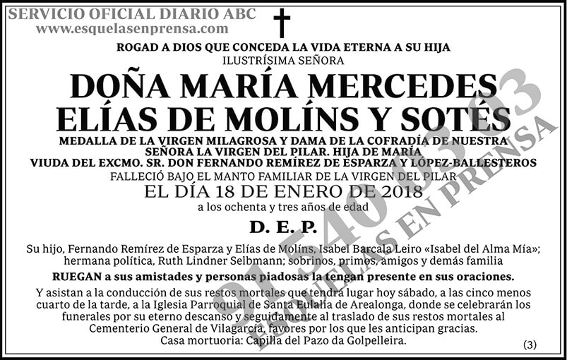 María Mercedes Elías de Molíns y Sotés